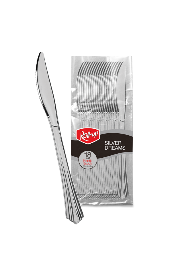 Alsepeteavm  Roll-up Metal Görünümlü Plastik Bıçak 18li - Image 1