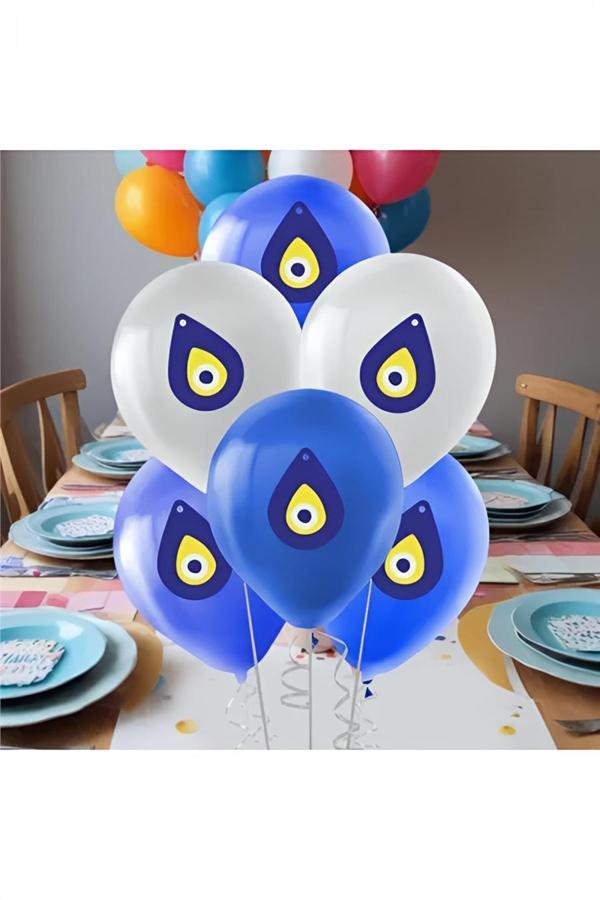 Alsepeteavm Nazar Boncuğu Baskılı Pastel Balon 12" - Image 1