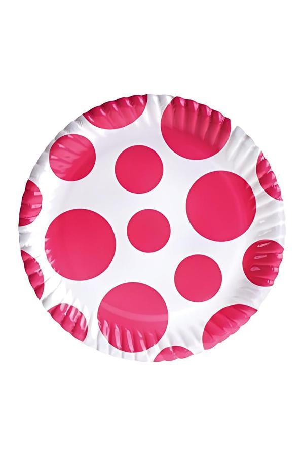 Alsepeteavm Fuşya Karışık Puantiyeli Karton Tabak 23cm - Image 1