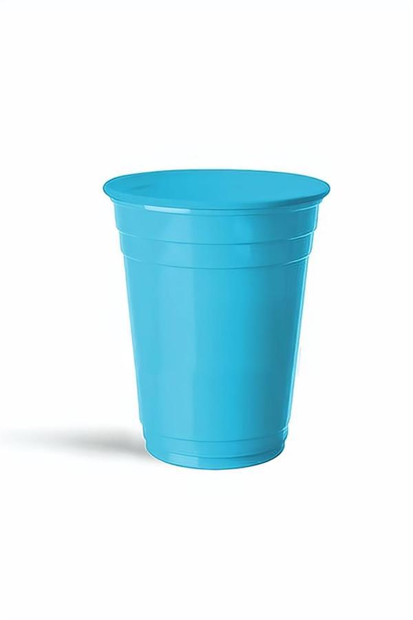 Alsepeteavm Turkuaz Plastik Büyük Meşrubat Bardağı - Image 1