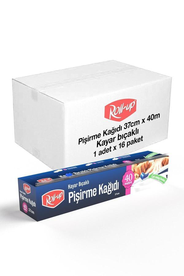 Alsepeteavm  Roll-up Silikonlu Pişirme Kağıdı Kayar Bıçak Hediyeli 37cm X 40m X 16 Paket (koli) - Image 1