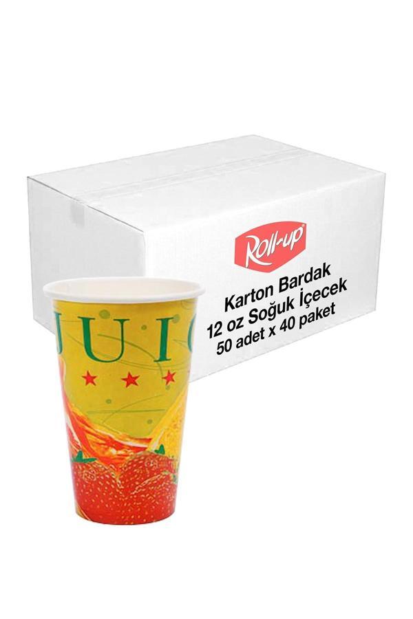 Alsepeteavm  Roll-up Soğuk İçecek Karton Bardak 12oz 50li X 40 Paket (koli) - Image 1