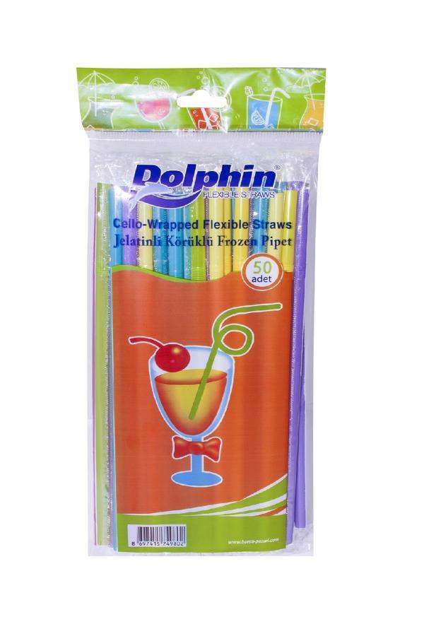 Alsepeteavm  Dolphin Jelatinli Körüklü Frozen Pipet  23,5cm X 8mm 50'li - Image 1