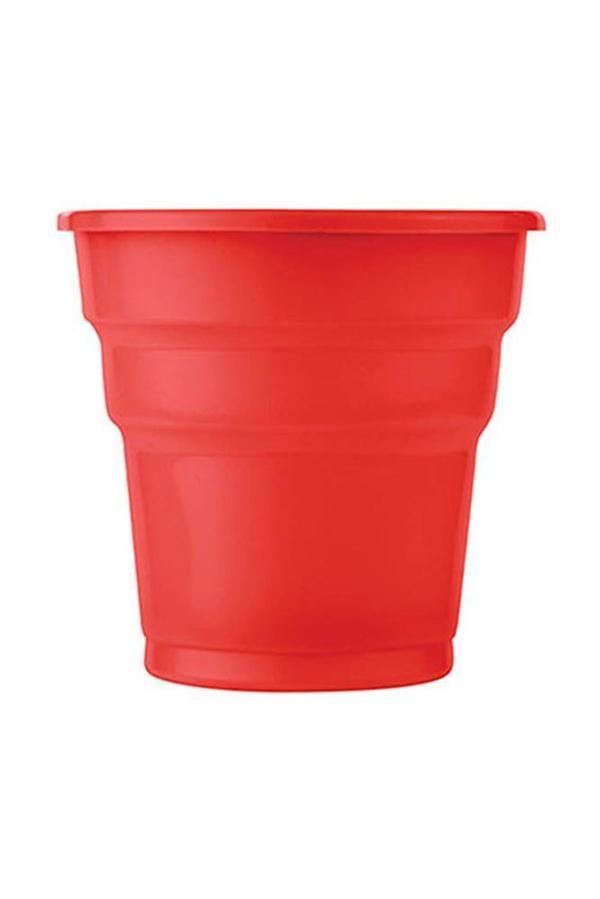 Alsepeteavm  Roll-up Plastik Meşrubat Bardağı Kırmızı 180cc-7oz 25li - Image 1