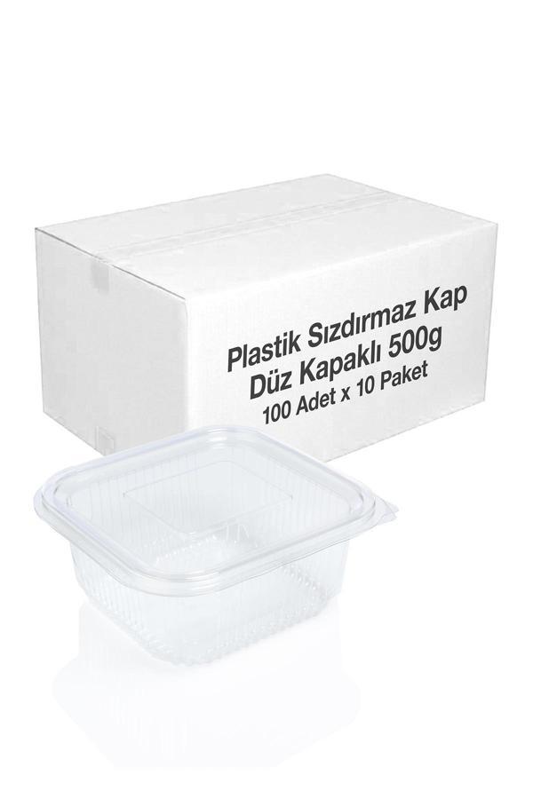 Alsepeteavm  Sızdırmaz Kendinden Kapaklı Plastik Kap 500 Gr 100 Adet X 10 Paket-koli - Image 1