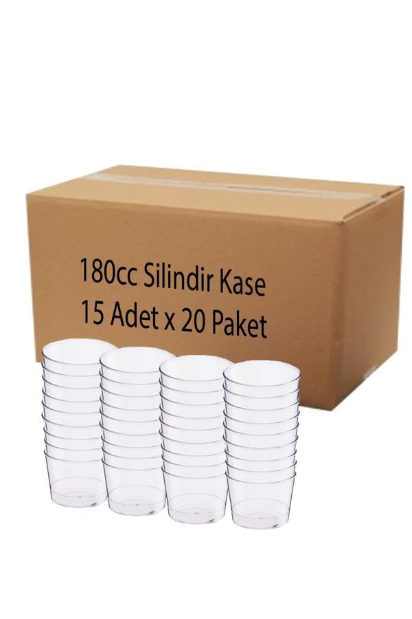 Alsepeteavm  Plastik Kristal Silindir Tatlı Kasesi 180cc 300lü (koli) - Image 1