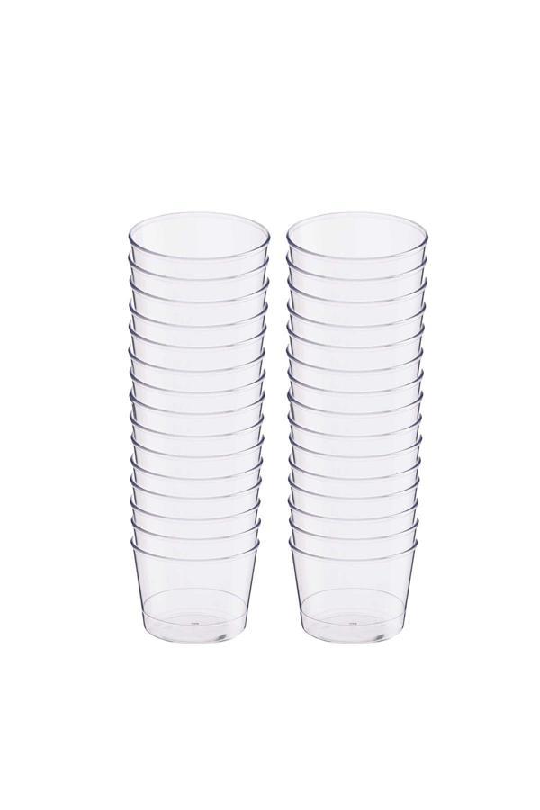 Alsepeteavm  Plastik Kristal Silindir Tatlı Kasesi 180cc 30lu - Image 1