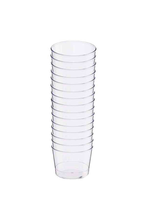 Alsepeteavm  Plastik Kristal Silindir Tatlı Kasesi 250cc 15li - Image 1