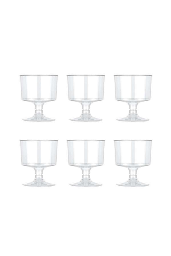 Alsepeteavm  Şeffaf Ayaklı Plastik Shot Bardağı 50cc 6lı - Image 1
