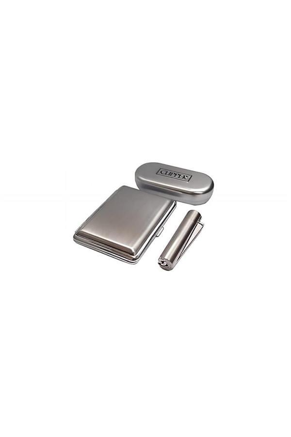 Alsepeteavm Kişiye Özel METAL TABAKA KUTULU CLİPPER ÇAKMAK SET - Image 1