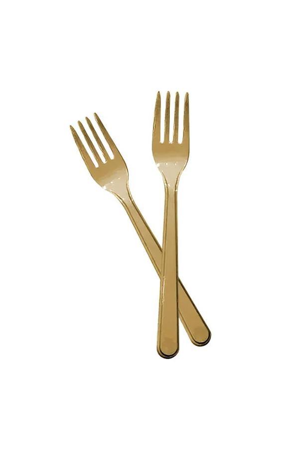 Alsepeteavm Altın Plastik Çatal - Image 1