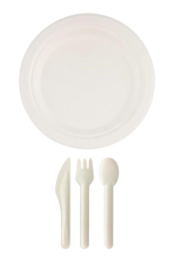 Alsepeteavm  Roll-up Doğa Dostu Ekolojik Karton Yemek Seti 10 Kişilik 26cm - Image 1