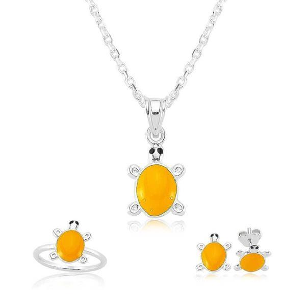 Alsepeteavm Gümüş Turuncu Kaplumbağa Çocuk Set - Image 1