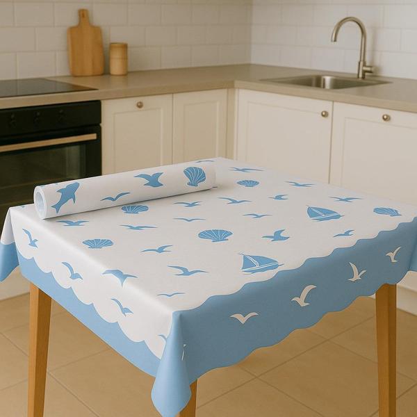 Alsepeteavm  Roll-up Rulo Kağıt Masa Örtüsü Marin Desenli 100 X 150cm 16 Yaprak - Image 1