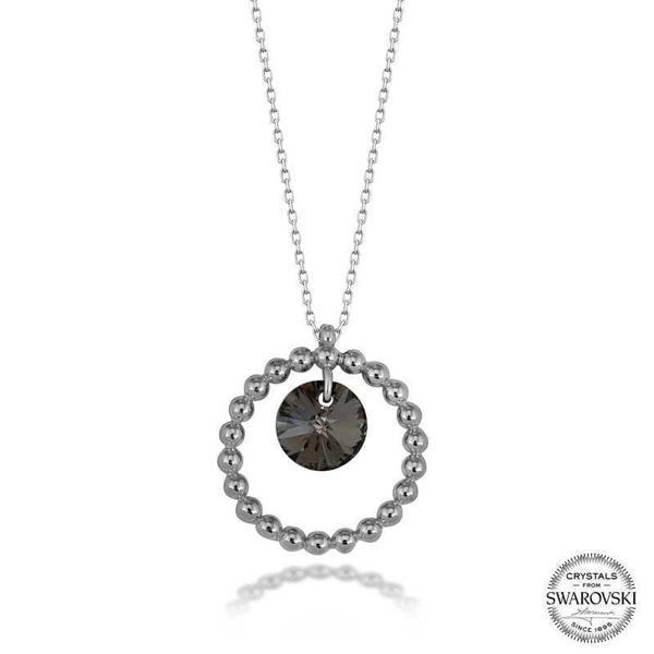 Alsepeteavm Swarovski Crystal Taşlı Halka Gümüş Kadın Kolye - Image 1