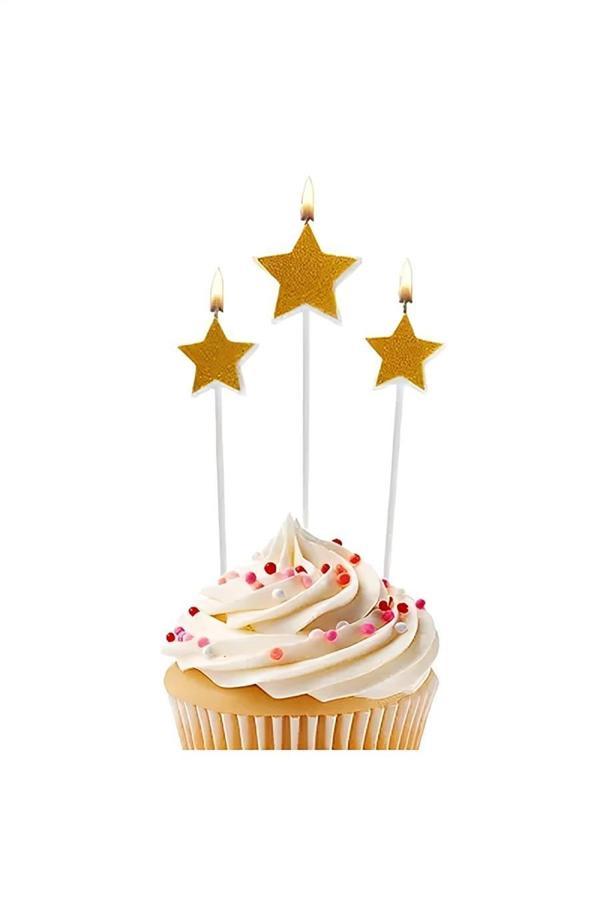 Alsepeteavm Party Candles - Gold Stars - Image 1