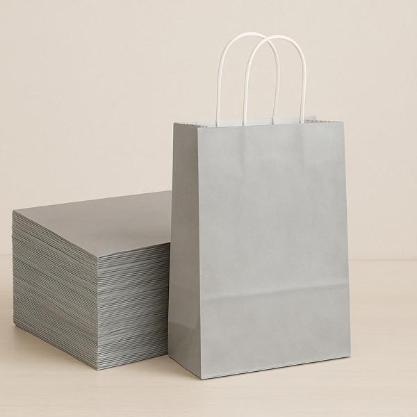 Alsepeteavm  Roll-up Kraft Çanta Gümüş Orta Boy 25x31cm 25li - Image 1