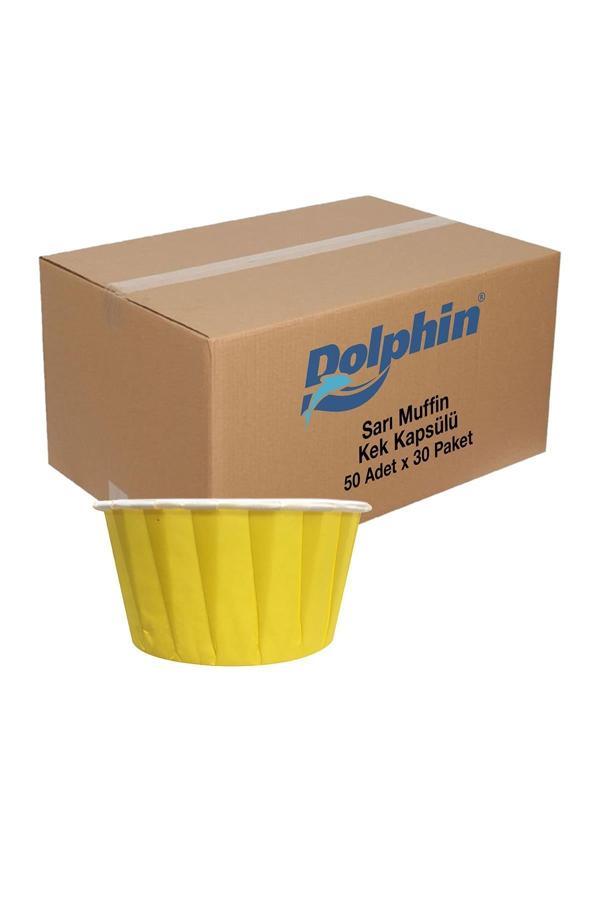 Alsepeteavm  Dolphin Muffin-kek Kapsülü Sarı 50 Adet X 30 Paket-koli - Image 1