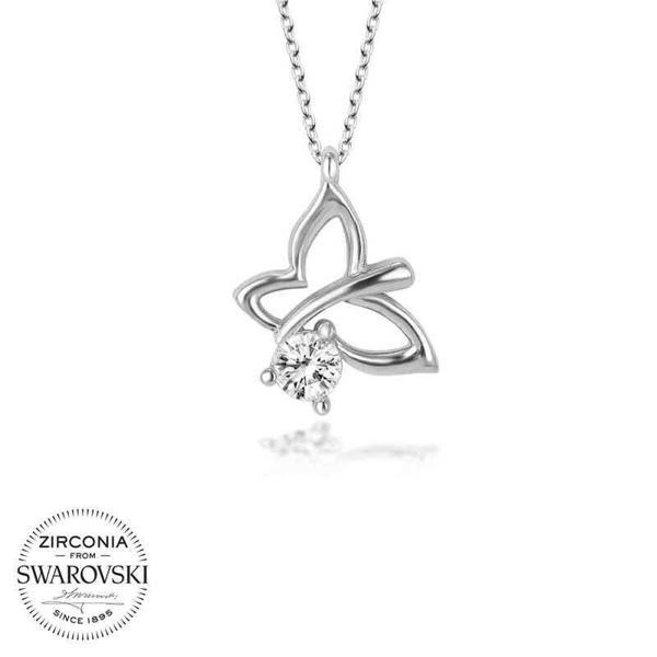 Alsepeteavm Swarovski Taşlı Gümüş Yusufcuk Bayan Kolye - Image 1