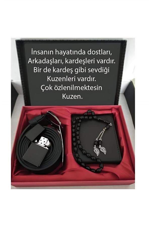 Alsepeteavm Kuzene Hediye Cüzdan, Kemer, Tespih, Çakmak Seti - Image 1