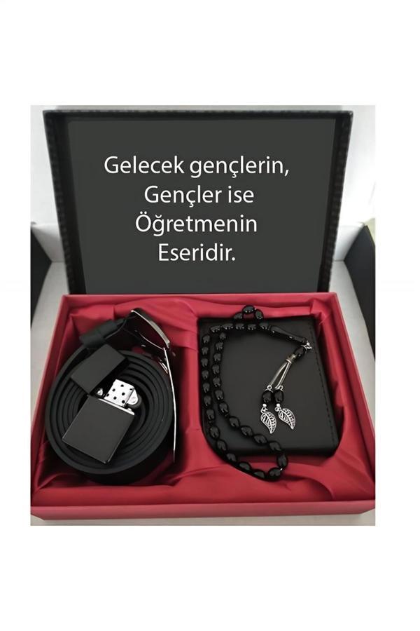 Alsepeteavm Öğretmenler Günü Hediye Cüzdan, Kemer, Tespih, Çakmak - Image 1