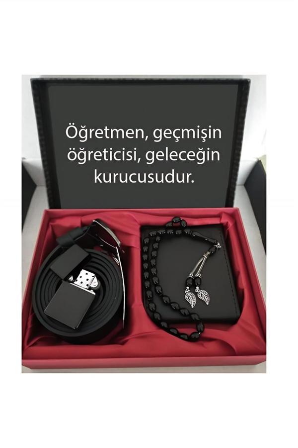 Alsepeteavm Öğretmenler Günü Hediye Cüzdan, Kemer, Tespih, Çakmak - Image 1
