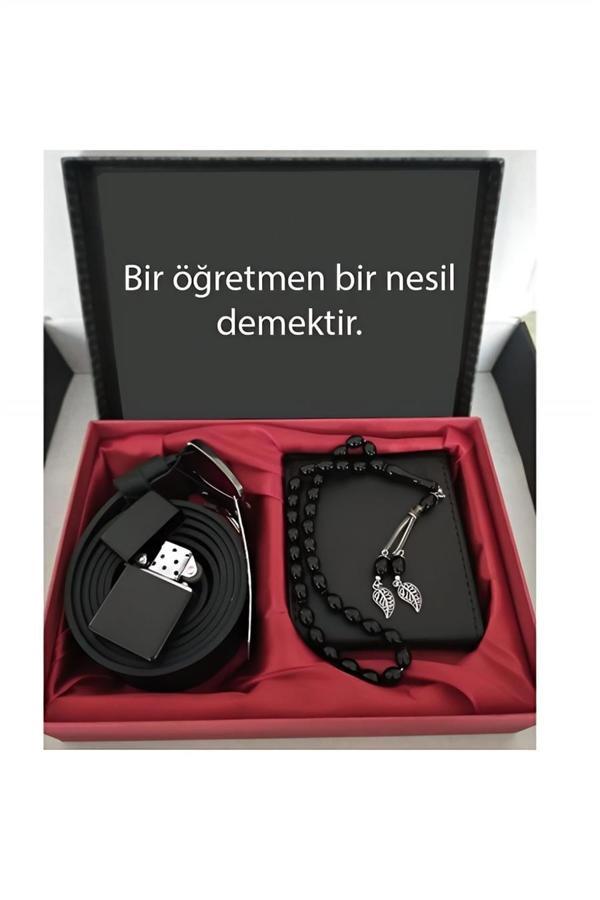 Alsepeteavm Öğretmenler Günü Hediye Cüzdan, Kemer, Tespih, Çakmak - Image 1