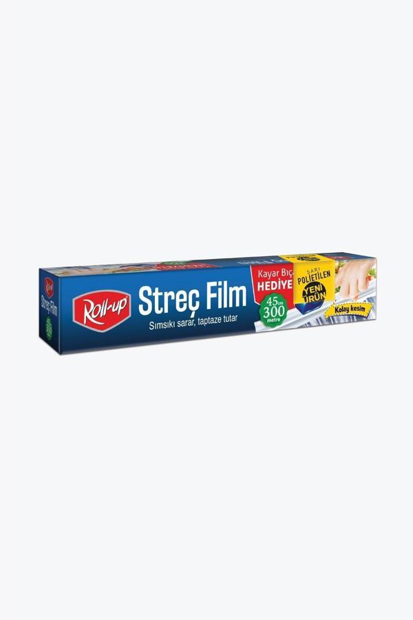 Alsepeteavm  Roll Up Sarı Pe Streç Film 45 Cm X 300m 8mic (kayar Bıçak Hediyeli) - Image 1