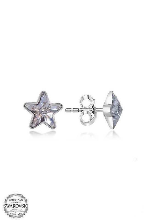 Alsepeteavm Swarovski Crystal Taşlı Gümüş Yıldız Çivili Kadın Küpe - Image 1