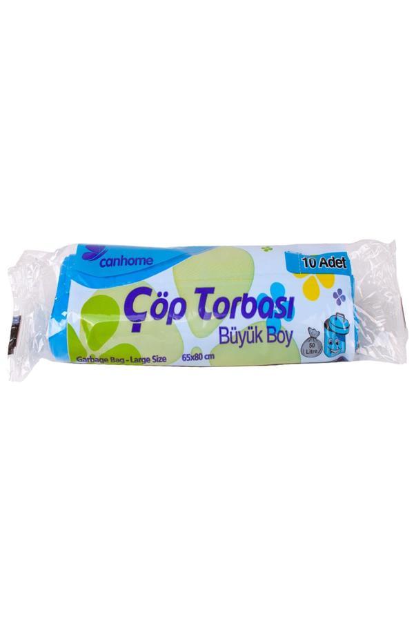 Alsepeteavm  Canhome Büyük Çöp Torbası Mavi 65x80cm 10lu - Image 1