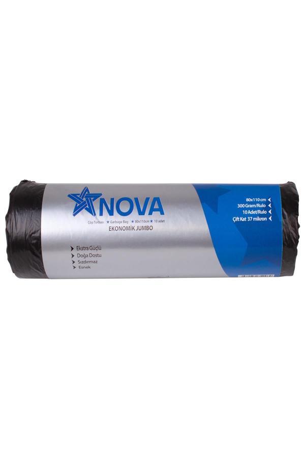 Alsepeteavm  Jumbo Boy Çöp Torbası Siyah (300gr) 80x110cm 10lu - Image 1