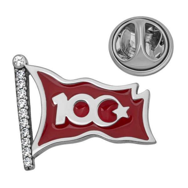 Alsepeteavm Gümüş Ay Yıldız 100.Yıl Rozet - Image 1