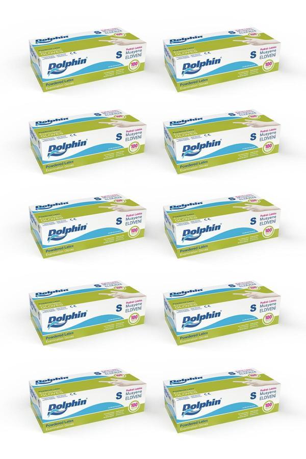 Alsepeteavm  Dolphin Beyaz Lateks Eldiven Pudralı S 100 Adet X 10 Paket - Image 1