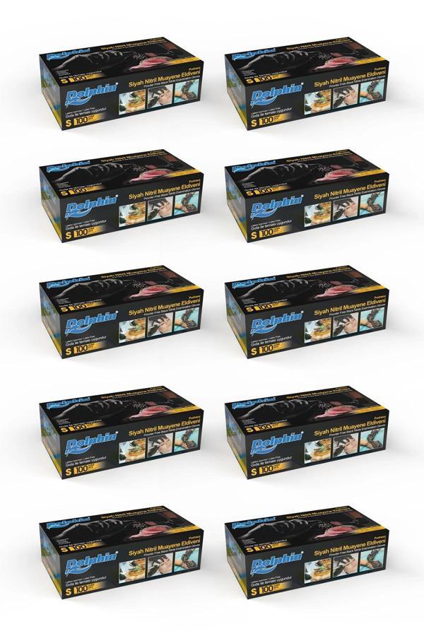 Alsepeteavm  Dolphin Çok Amaçlı Siyah Nitril Eldiven S Beden 100lü Kutu X 10 Paket - Mdr - Image 1