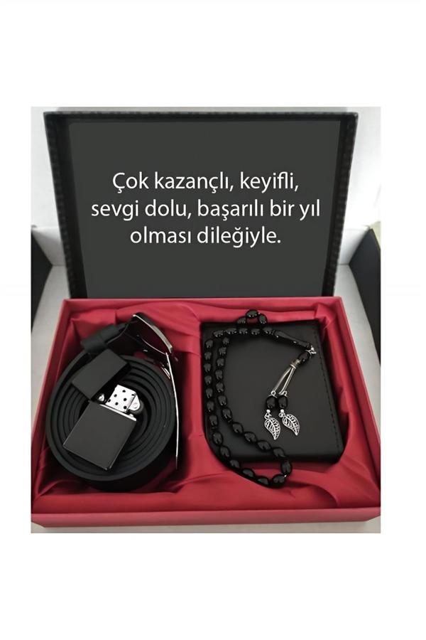 Alsepeteavm Yeni Yıl Hediyesi Cüzdan, Kemer, Tespih, Çakmak Seti - Image 1