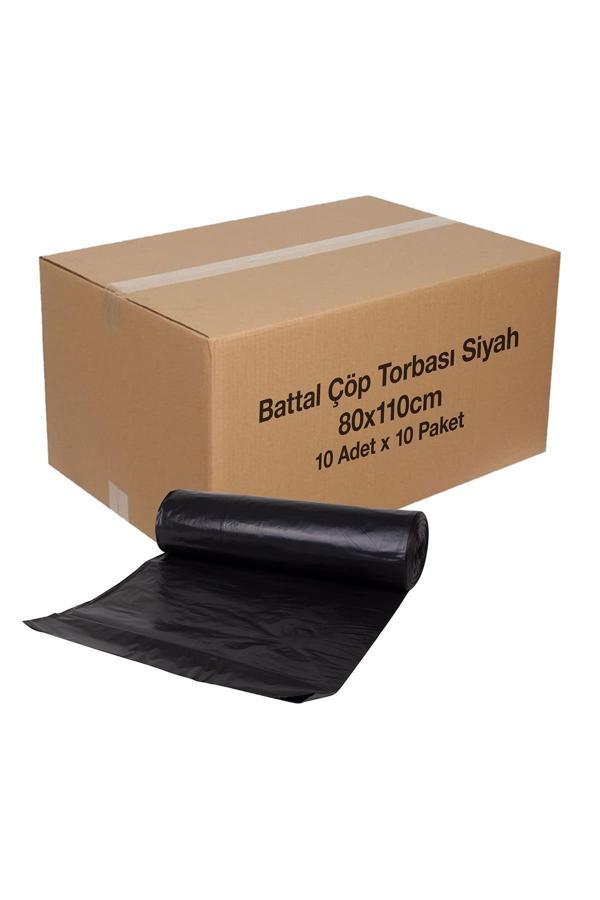 Alsepeteavm  Battal Çöp Torbası Siyah 80x110cm 10 Adet X 10 Paket (koli) - Image 1