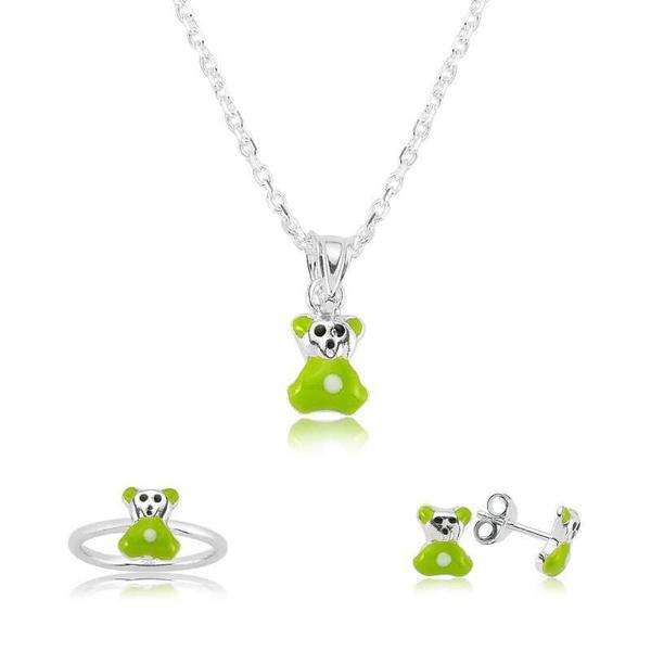 Alsepeteavm Gümüş Yeşil Ayıcık Çocuk Set - Image 1