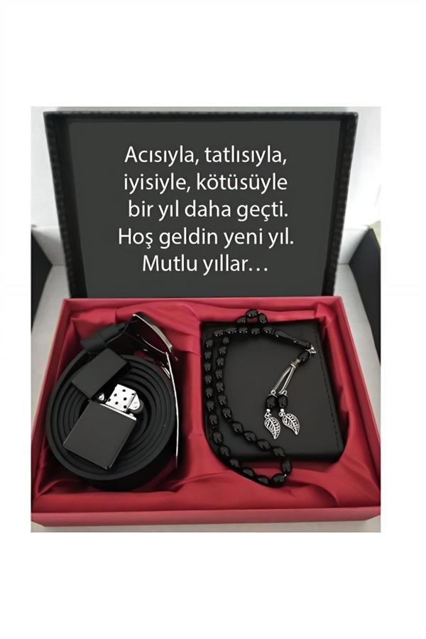 Alsepeteavm Yeni Yıl Hediyesi Cüzdan, Kemer, Tespih, Çakmak Seti - Image 1