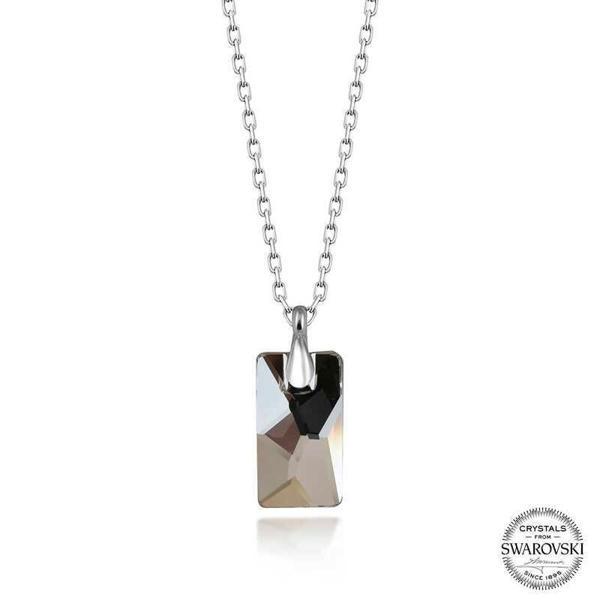 Alsepeteavm Swarovski Crystal Taşlı Baget Gümüş Kadın Kolye - Image 1