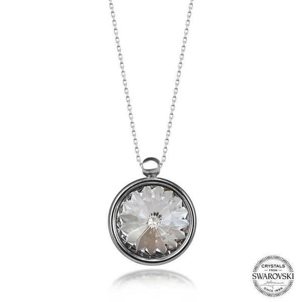 Alsepeteavm Swarovski Crystal Taşlı Çerçeveli Gümüş Kadın Kolye - Image 1