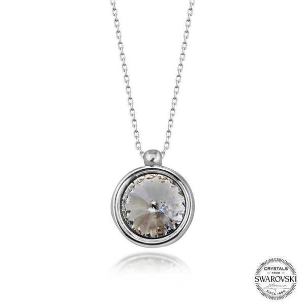 Alsepeteavm Swarovski Crystal Taşlı Çerçeveli Gümüş Kadın Kolye - Image 1