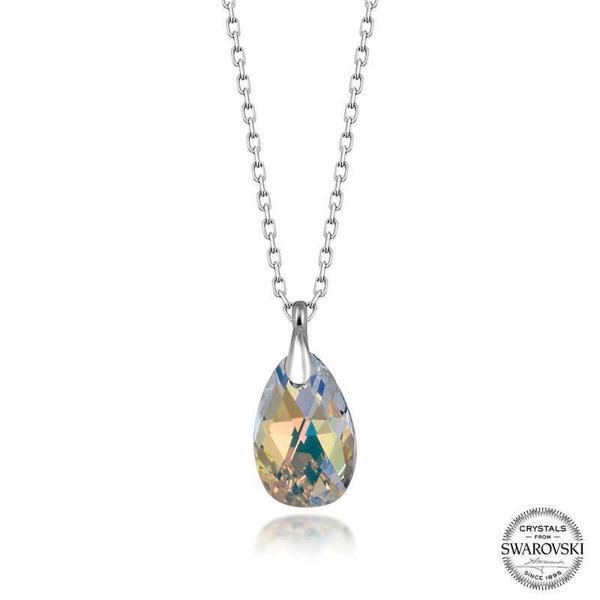 Alsepeteavm Swarovski Crystal Taşlı Damla Gümüş Kadın Kolye - Image 1
