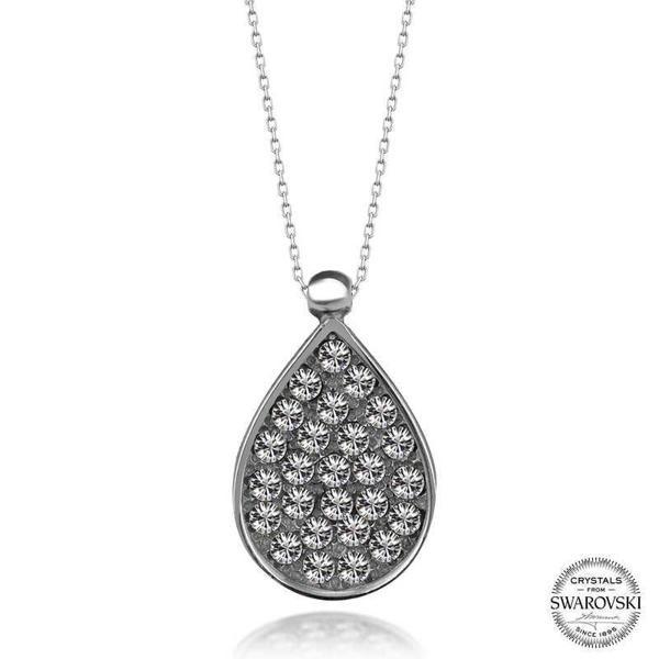 Alsepeteavm Swarovski Crystal Taşlı Damla Gümüş Kadın Kolye - Image 1