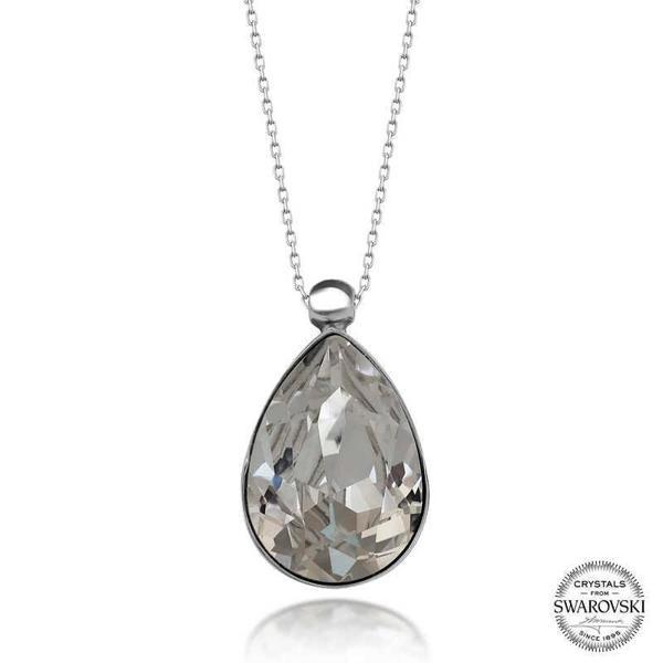 Alsepeteavm Swarovski Crystal Taşlı Damla Gümüş Kadın Kolye - Image 1
