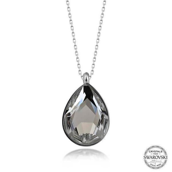 Alsepeteavm Swarovski Crystal Taşlı Damla Gümüş Kadın Kolye - Image 1