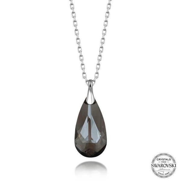 Alsepeteavm Swarovski Crystal Taşlı Damla Gümüş Kadın Kolye - Image 1