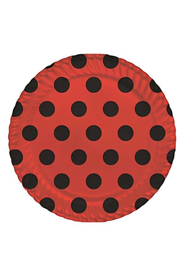 Alsepeteavm Red Polka Dot Paper Plates - Image 1
