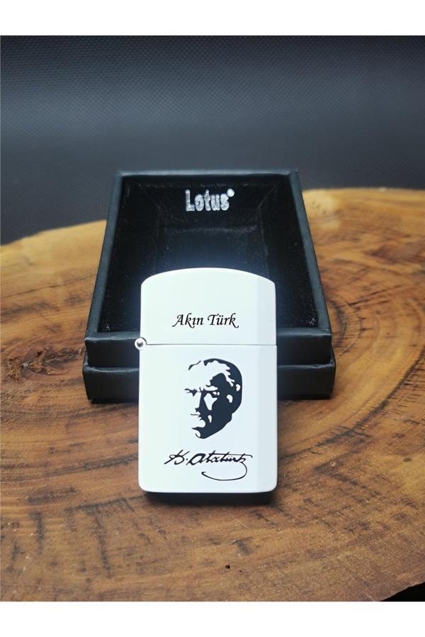 Alsepeteavm Kişiye Özel Lotus Atatürk Benzinli Çakmak - Image 1
