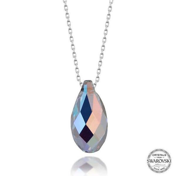 Alsepeteavm Swarovski Crystal Taşlı Damla Gümüş Kadın Kolye - Image 1