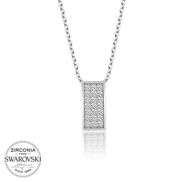 Alsepeteavm Swarovski Taşlı Gümüş Sırataş Bayan Kolye - Image 1
